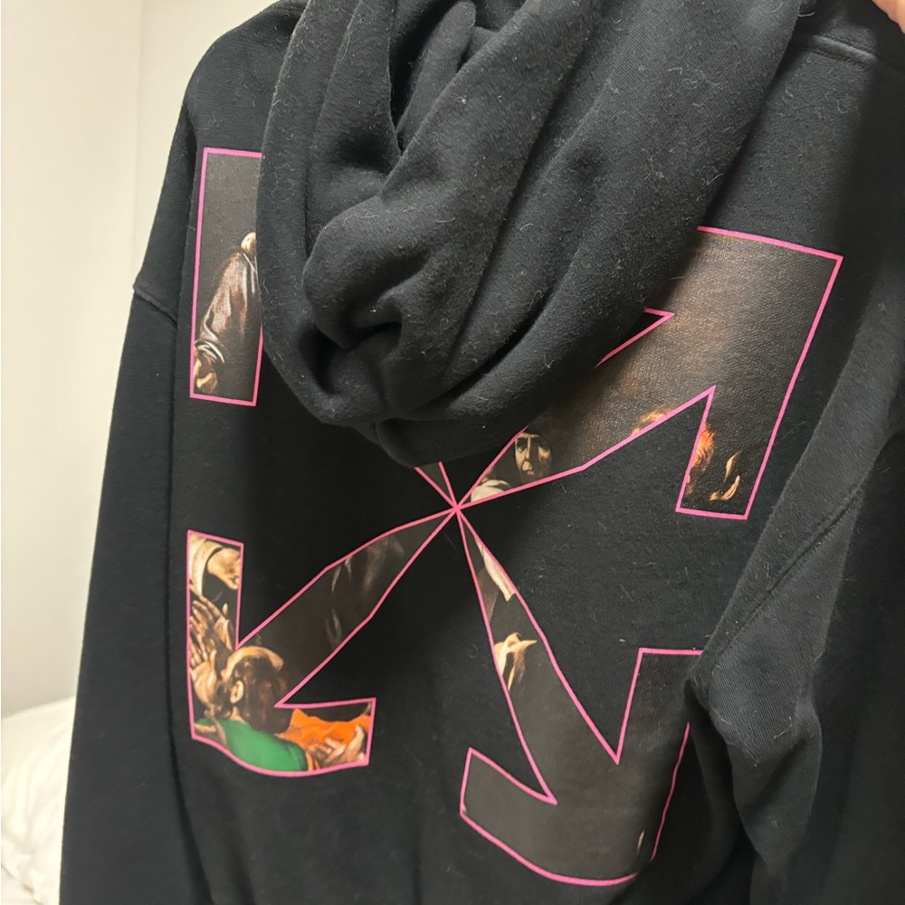 Off white pullover hoodie. Worn about 5 times